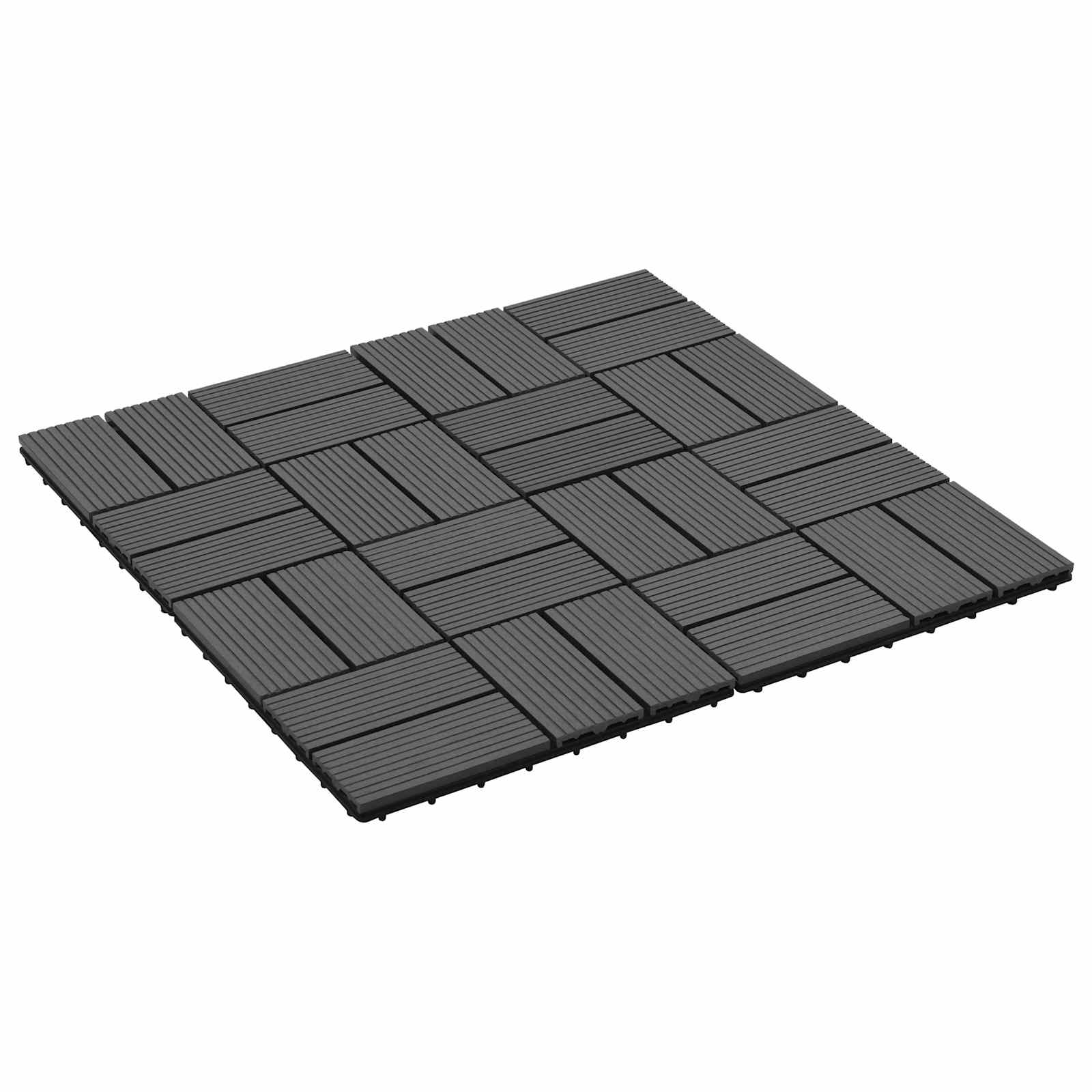 Telha de deck 11 unid. preto 30 x 30 cm wpc