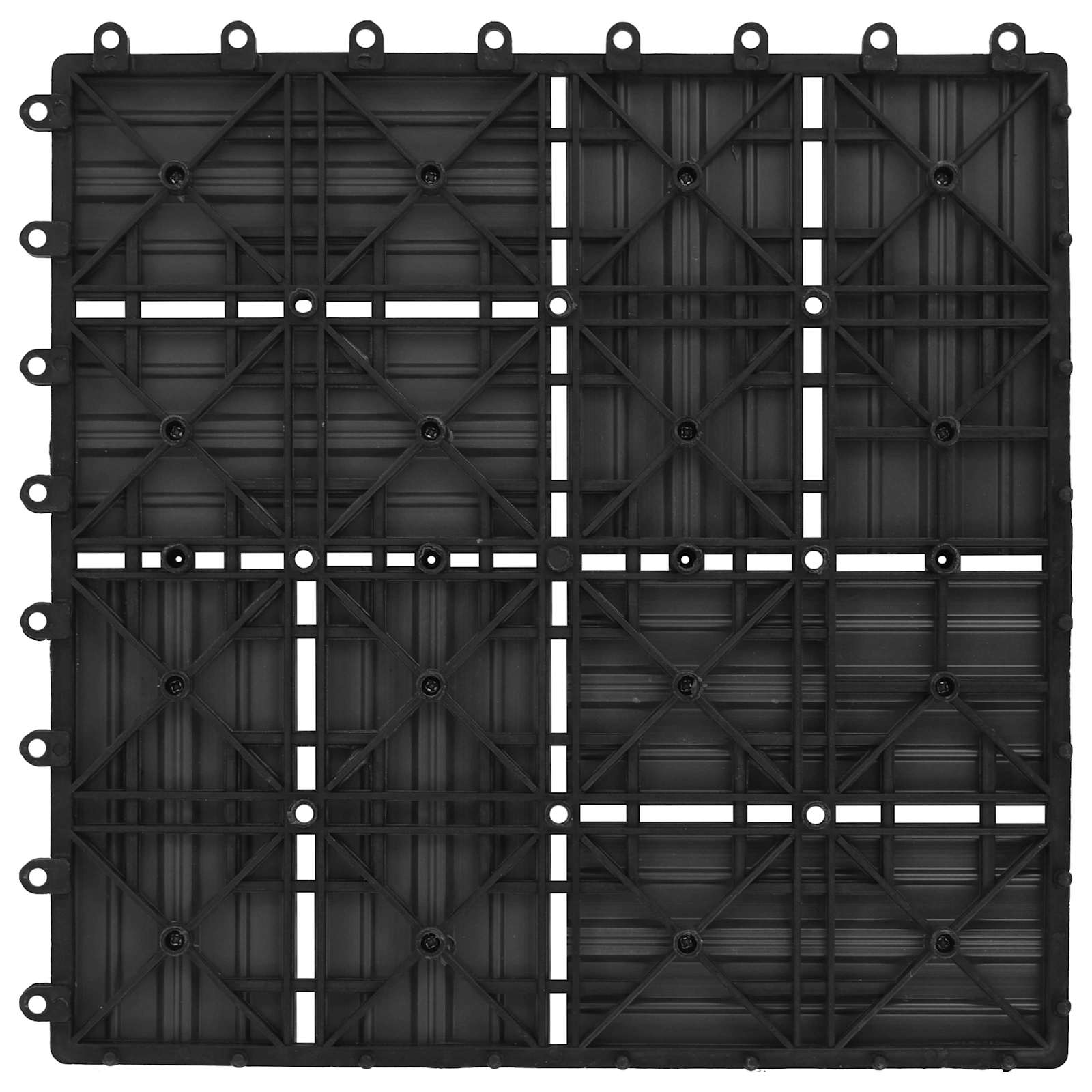 Telha de deck 11 unid. preto 30 x 30 cm wpc
