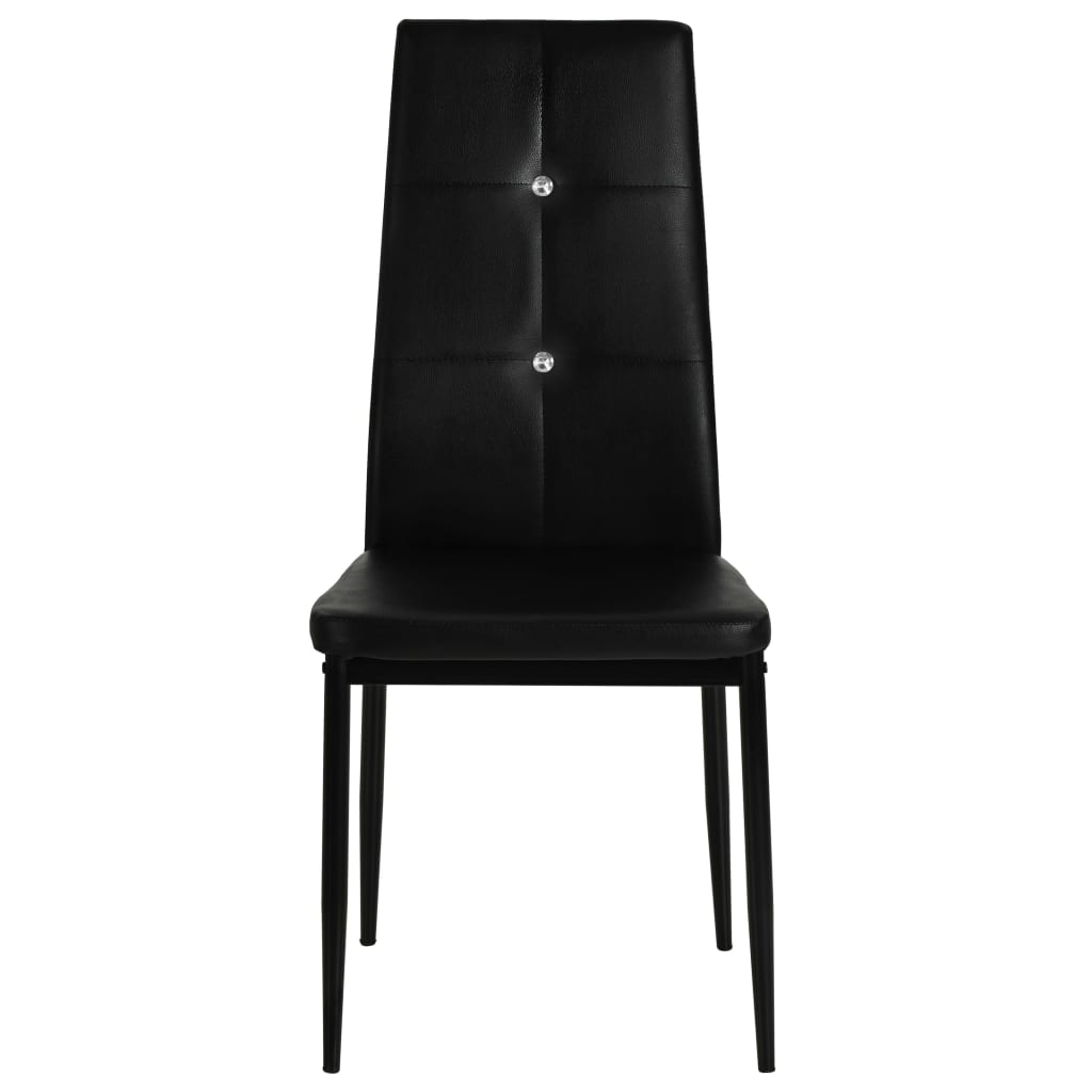 Cadeiras de jantar 2 pcs couro artificial preto