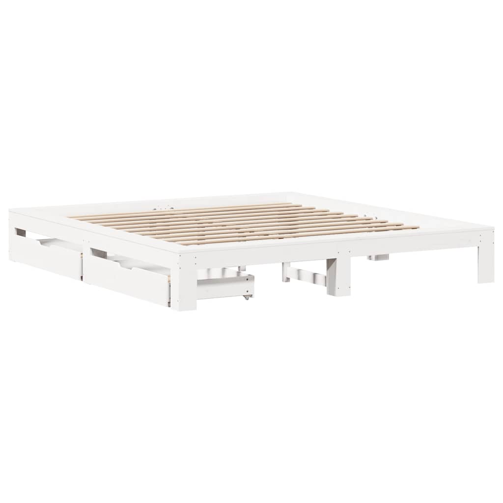Cama sem colchão 180x200 cm madeira de pinho maciça branco
