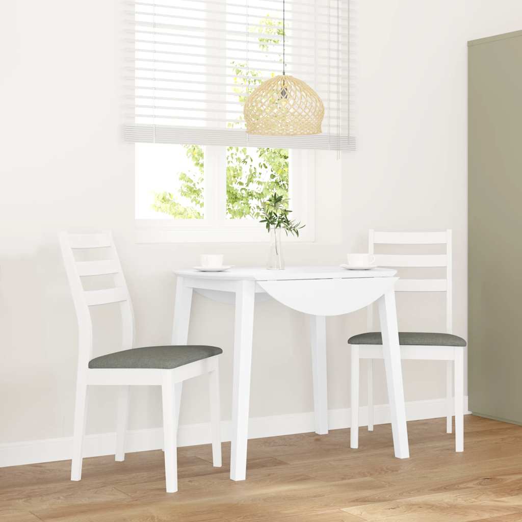Cadeiras de jantar com almofadões 2 pcs madeira maciça branco