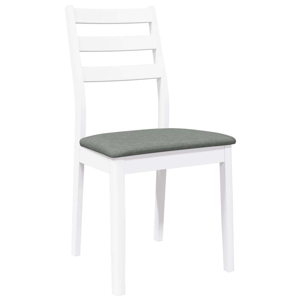 Cadeiras de jantar com almofadões 2 pcs madeira maciça branco