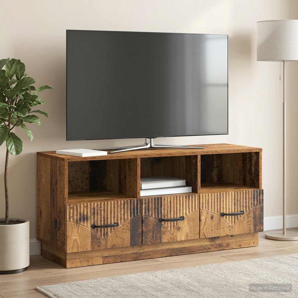 Gabinete para TV com gaveta madeira antiga 102 x 34,5 x 47 cm