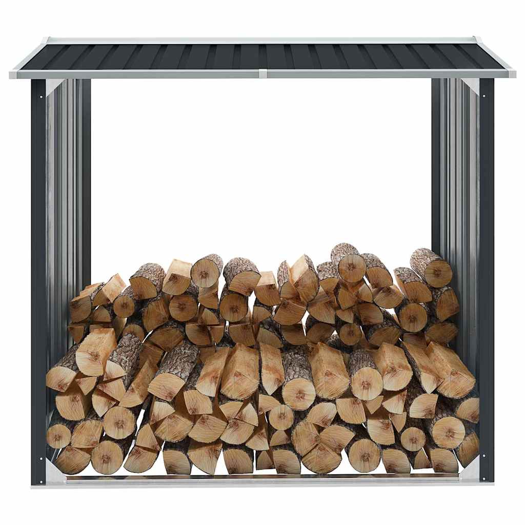 Abrigo para arrumação de troncos aço 172x91x154 cm antracite