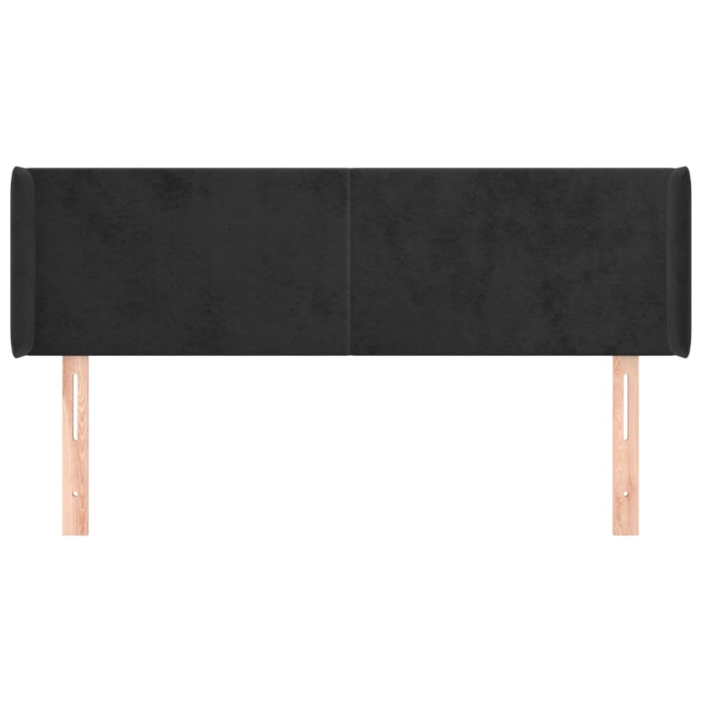 Cabeceira de cama c/ abas tecido 147x16x78/88 cm preto