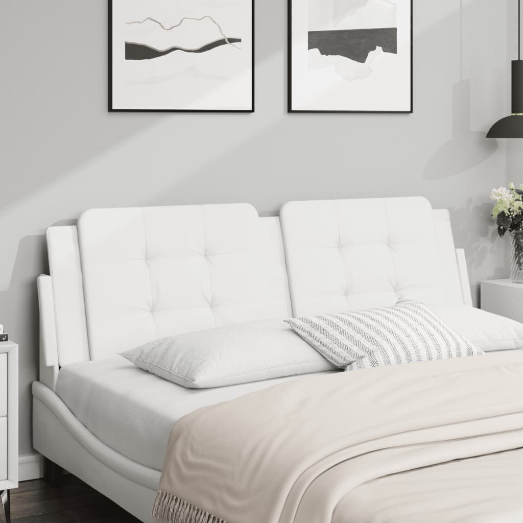 Almofadão de cabeceira zadar 160 cm couro artificial branco