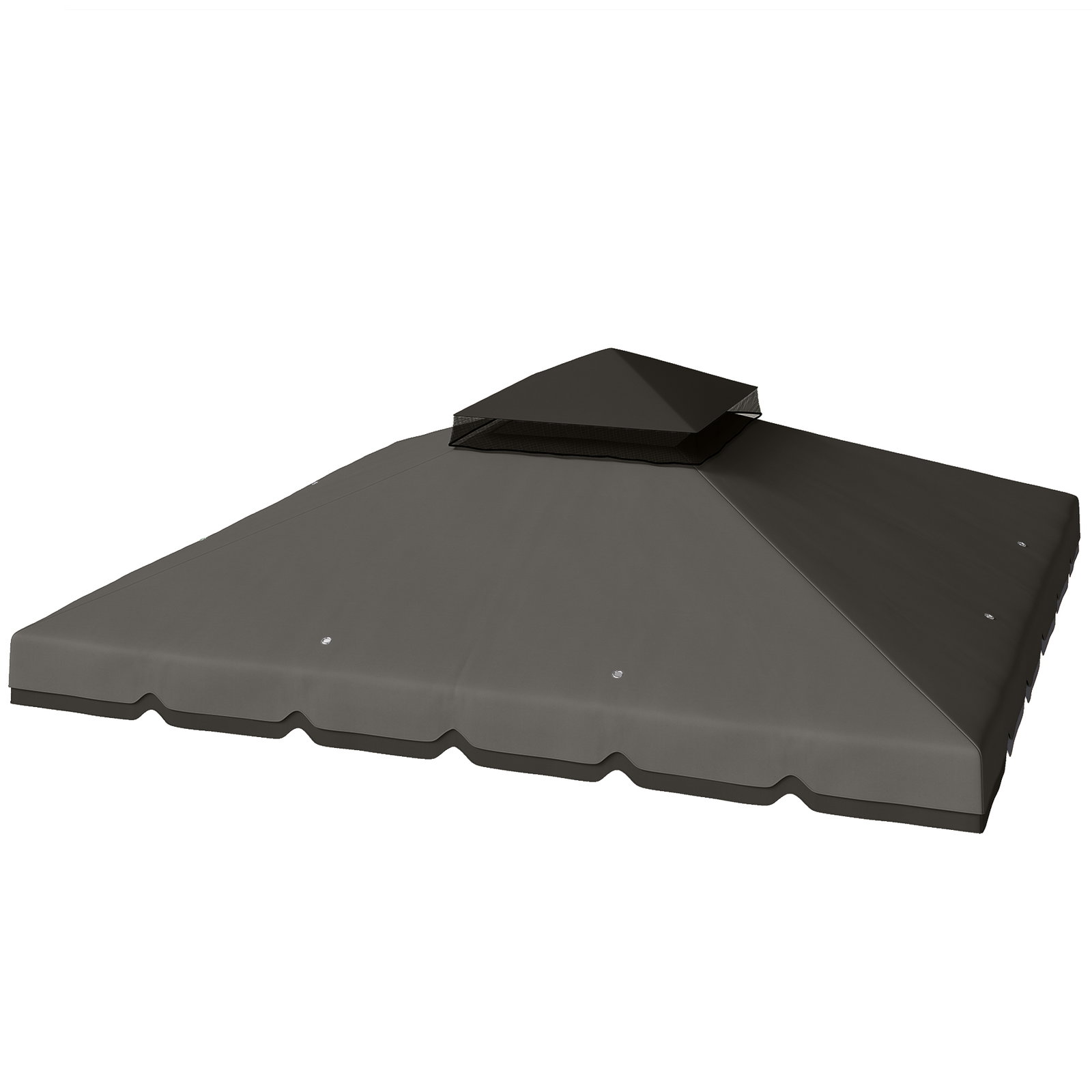 Toldo de substituição 3x3 m com teto duplo orifícios de drenagem e upf 30+ apenas toldo não inclui estrutura cinzento claro