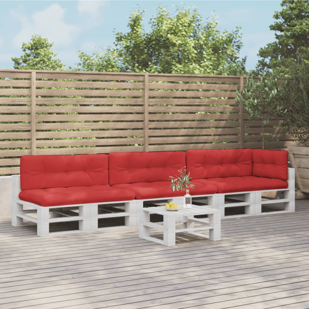 Almofadões para móveis de paletes 7 pcs tecido vermelho