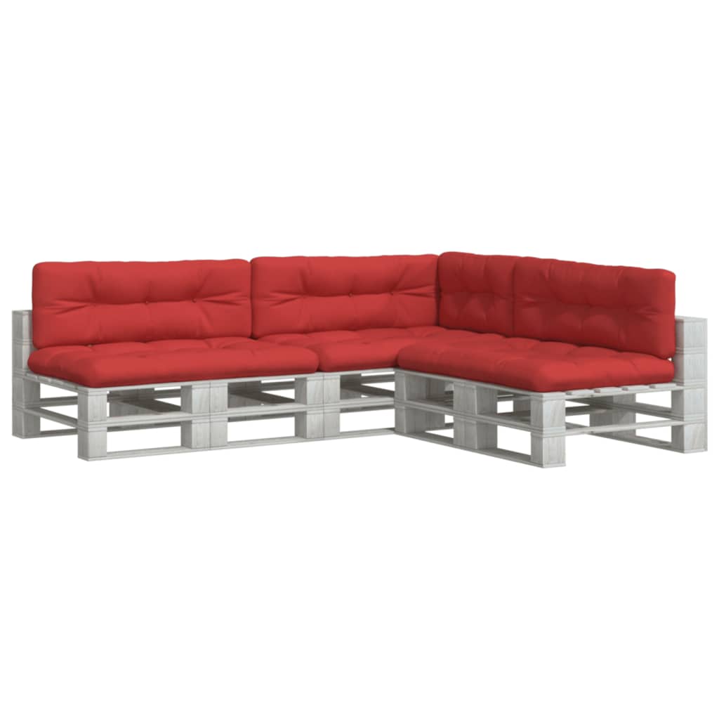 Almofadões para móveis de paletes 7 pcs tecido vermelho