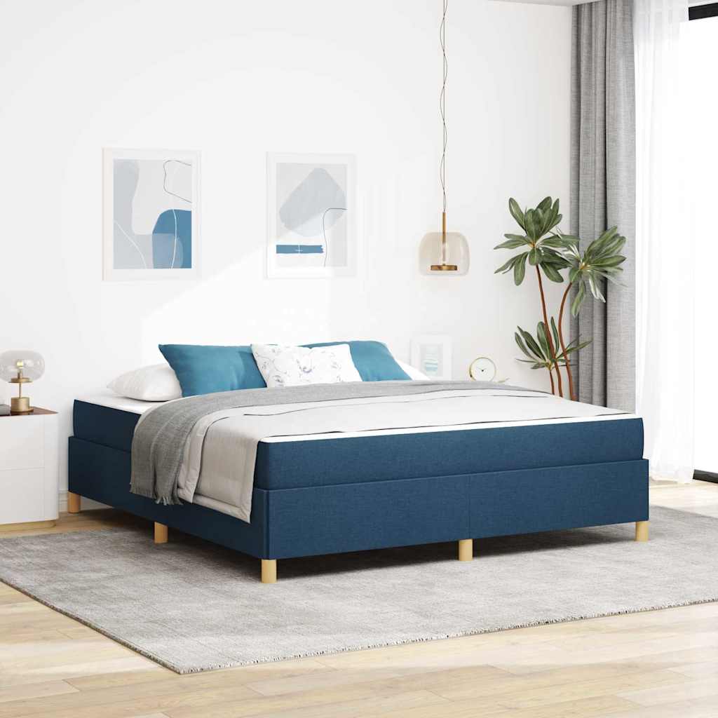 Estrutura da cama com colchão azul 180 x 200 cm tecido