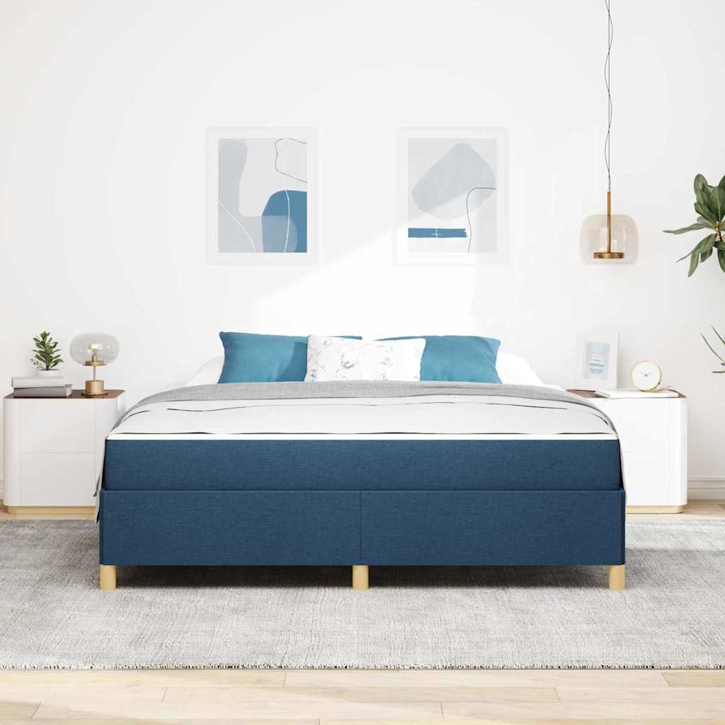 Estrutura da cama com colchão azul 180 x 200 cm tecido