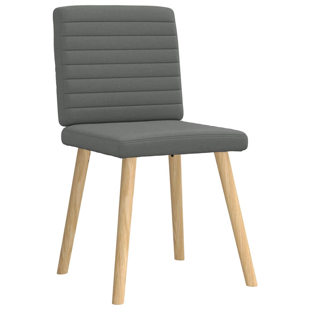Cadeiras de jantar 4 pcs tecido cinzento-escuro