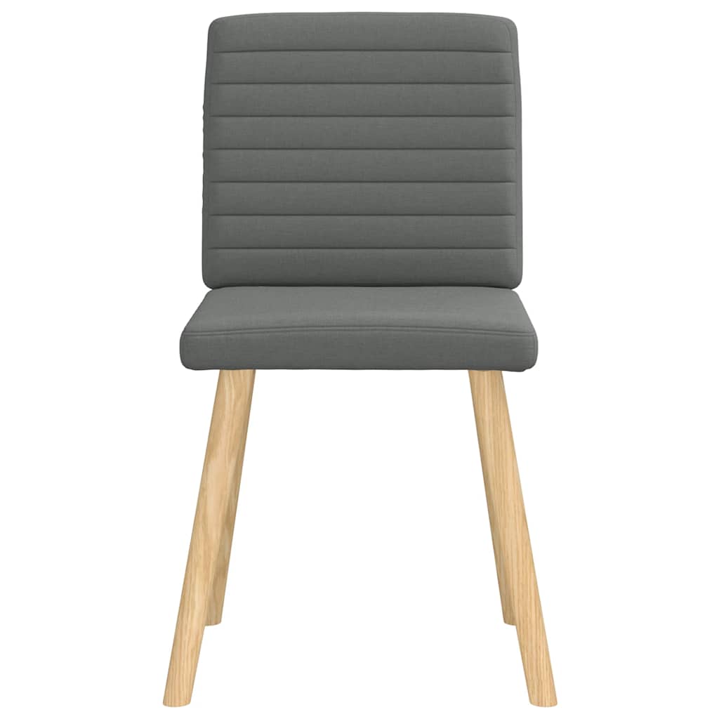 Cadeiras de jantar 4 pcs tecido cinzento-escuro