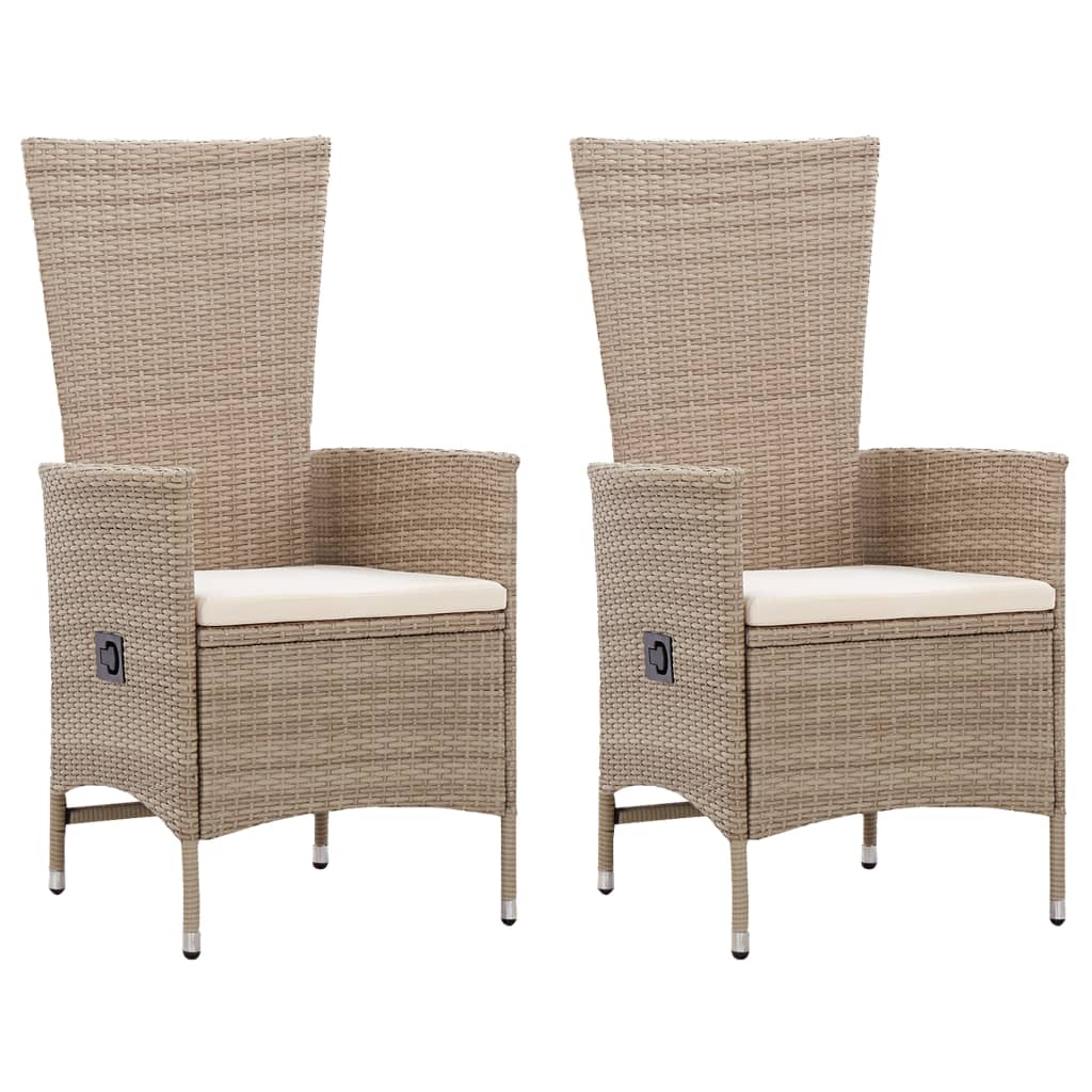 3 Pcs conjunto de jantar para jardim bege