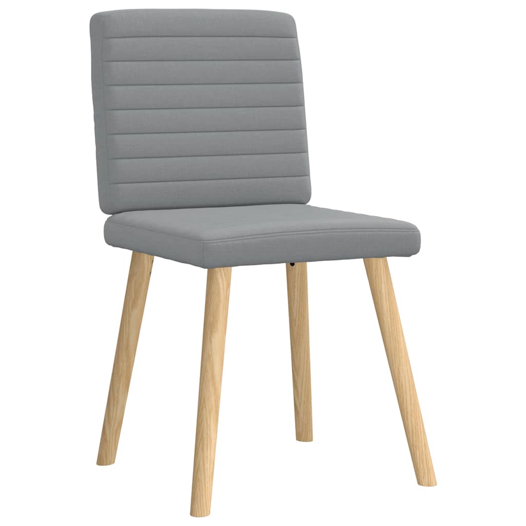 Cadeiras de jantar 6 pcs tecido cinzento-claro