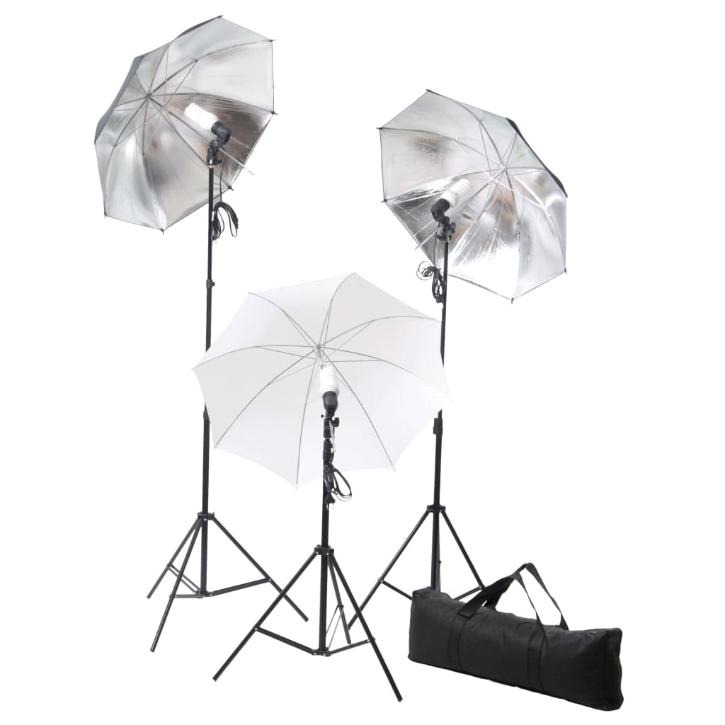 Kit de estúdio fotográfico com conjunto de iluminação e fundo