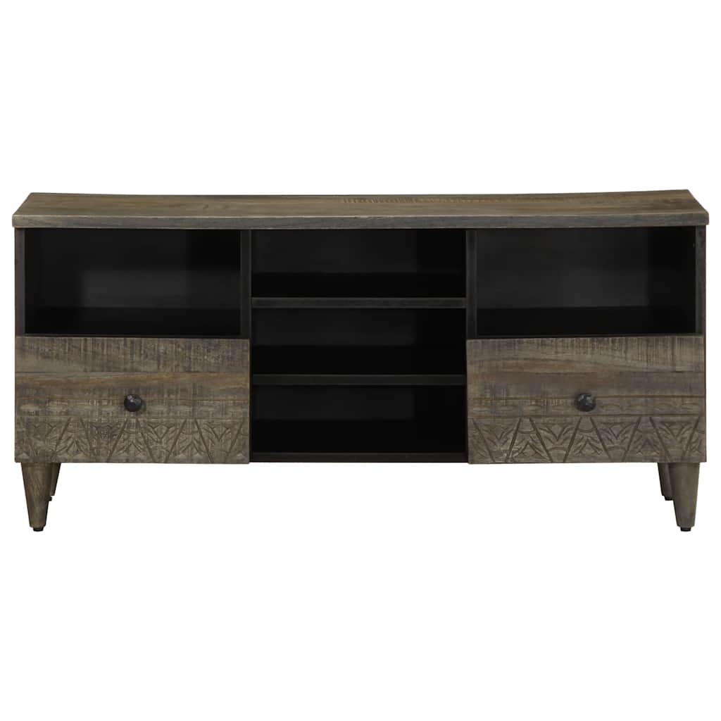 Móvel de TV 100x33x46 cm madeira de mangueira maciça preto