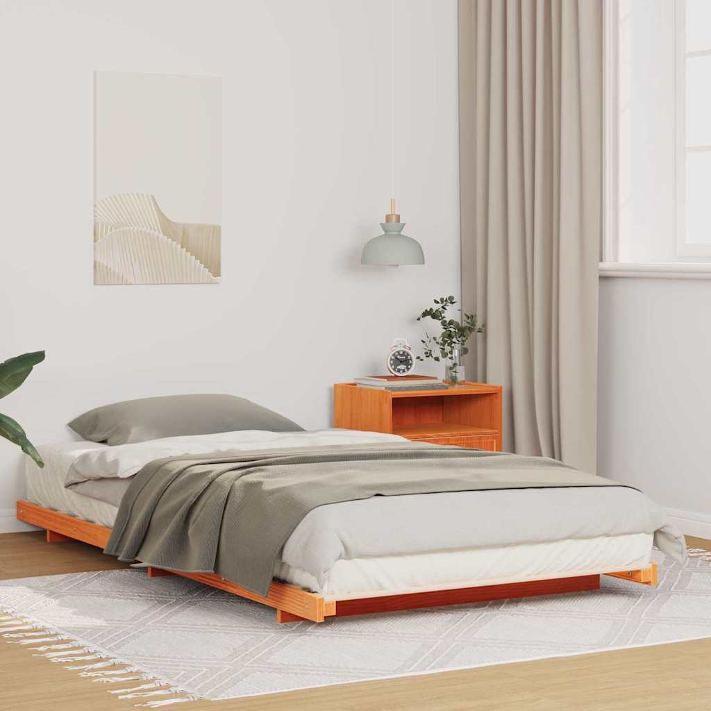 Estrutura da cama marrom cera 80 x 220 cm