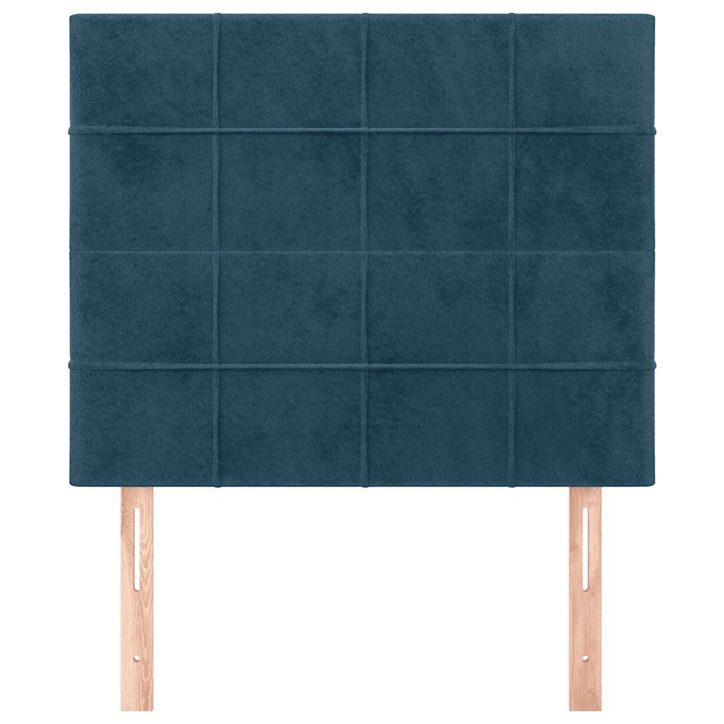 Cabeceira azul escuro 80x5x118/128 cm veludo