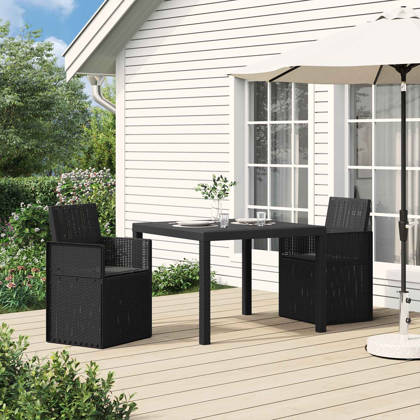 Cadeiras de jantar para jardim 2 unid. antracite PP