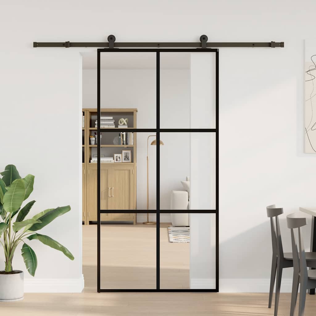 Porta deslizante c/ conj ferragens 102x205cm vidro esg/alumínio