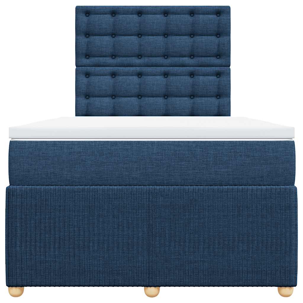 Cama boxspring com colchão 120x190 cm tecido azul