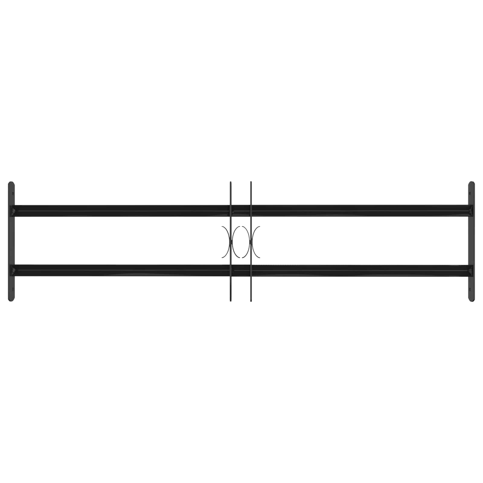 Grelha de janela 115 x 30 cm aço revestido a pó preto