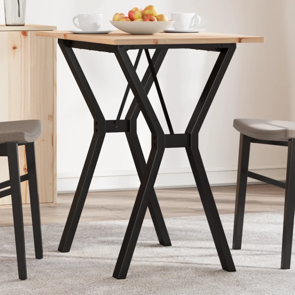 Mesa de jantar estrutura em y 80x50x75 cm pinho e aço