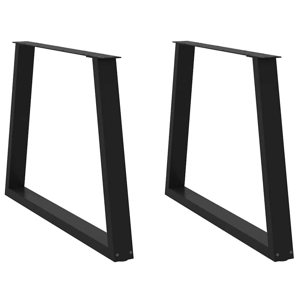 Pernas para mesa de jantar em v, 2 peças, pretas, 90x (72-73,3) cm, aço