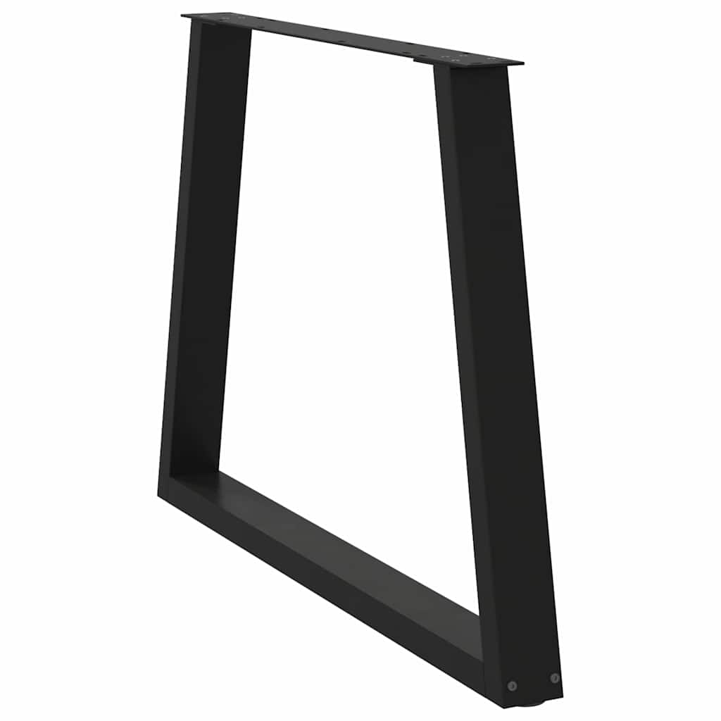Pernas para mesa de jantar em v, 2 peças, pretas, 90x (72-73,3) cm, aço