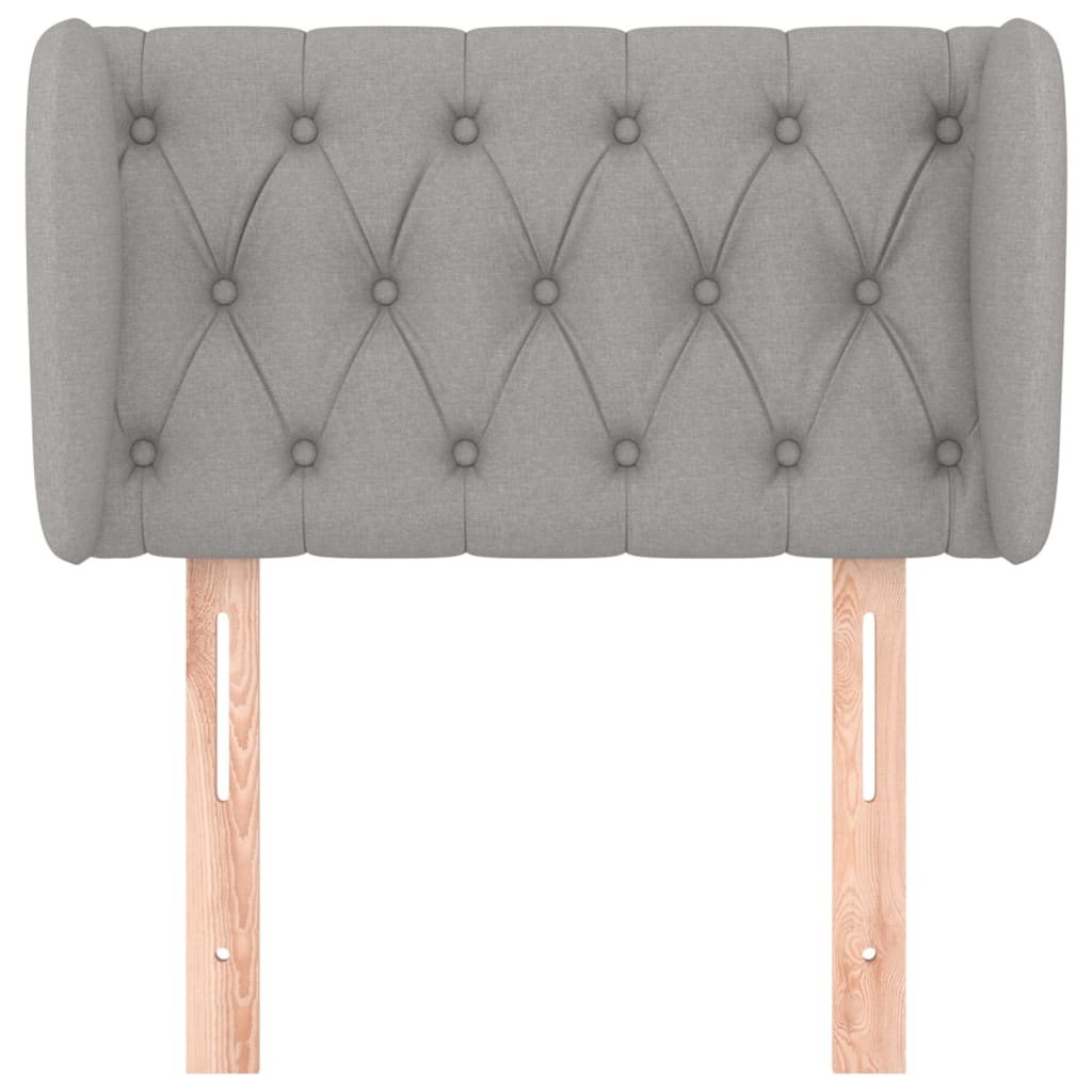 Cabeceira de cama c/ abas tecido 83x23x78/88 cm cinzento-claro
