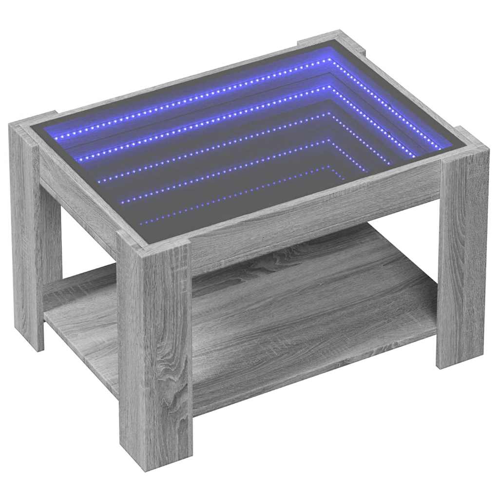 Mesa de centro c/ leds 73x53x45 cm derivados de madeira