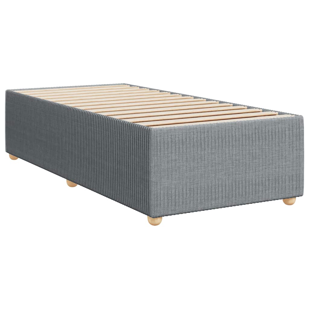 Estrutura de cama sem colchão 90x200 cm tecido cinzento-claro