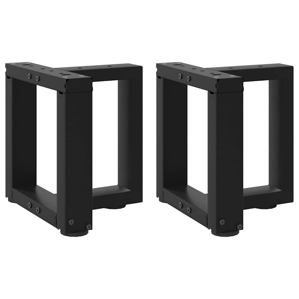 Pés para mesa de centro em forma de t, 2 peças, preto, 30x25x(30-31) cm, aço