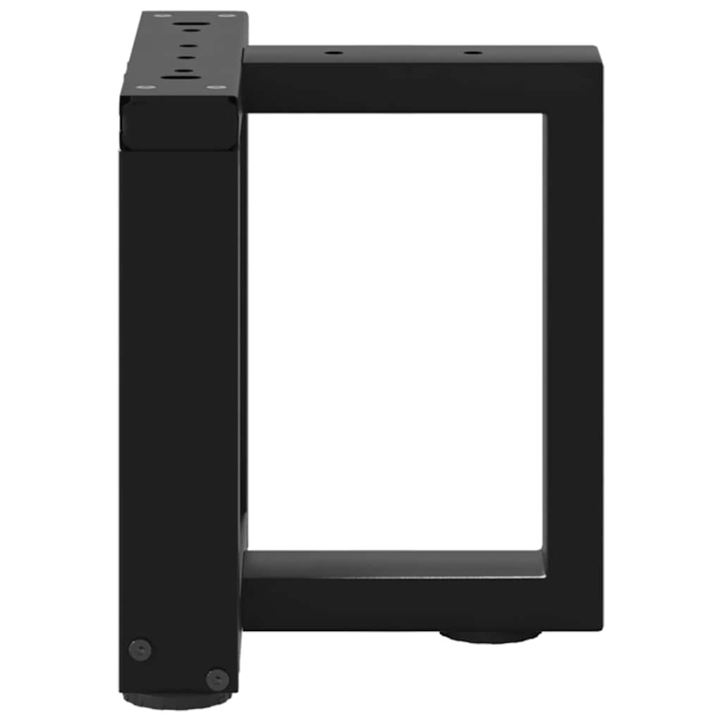 Pés para mesa de centro em forma de t, 2 peças, preto, 30x25x(30-31) cm, aço