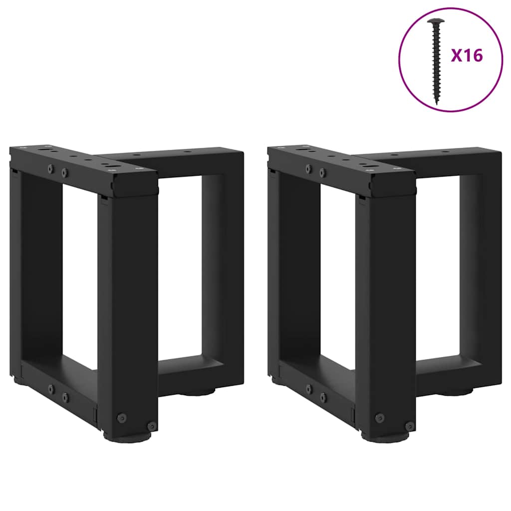 Pés para mesa de centro em forma de t, 2 peças, preto, 30x25x(30-31) cm, aço