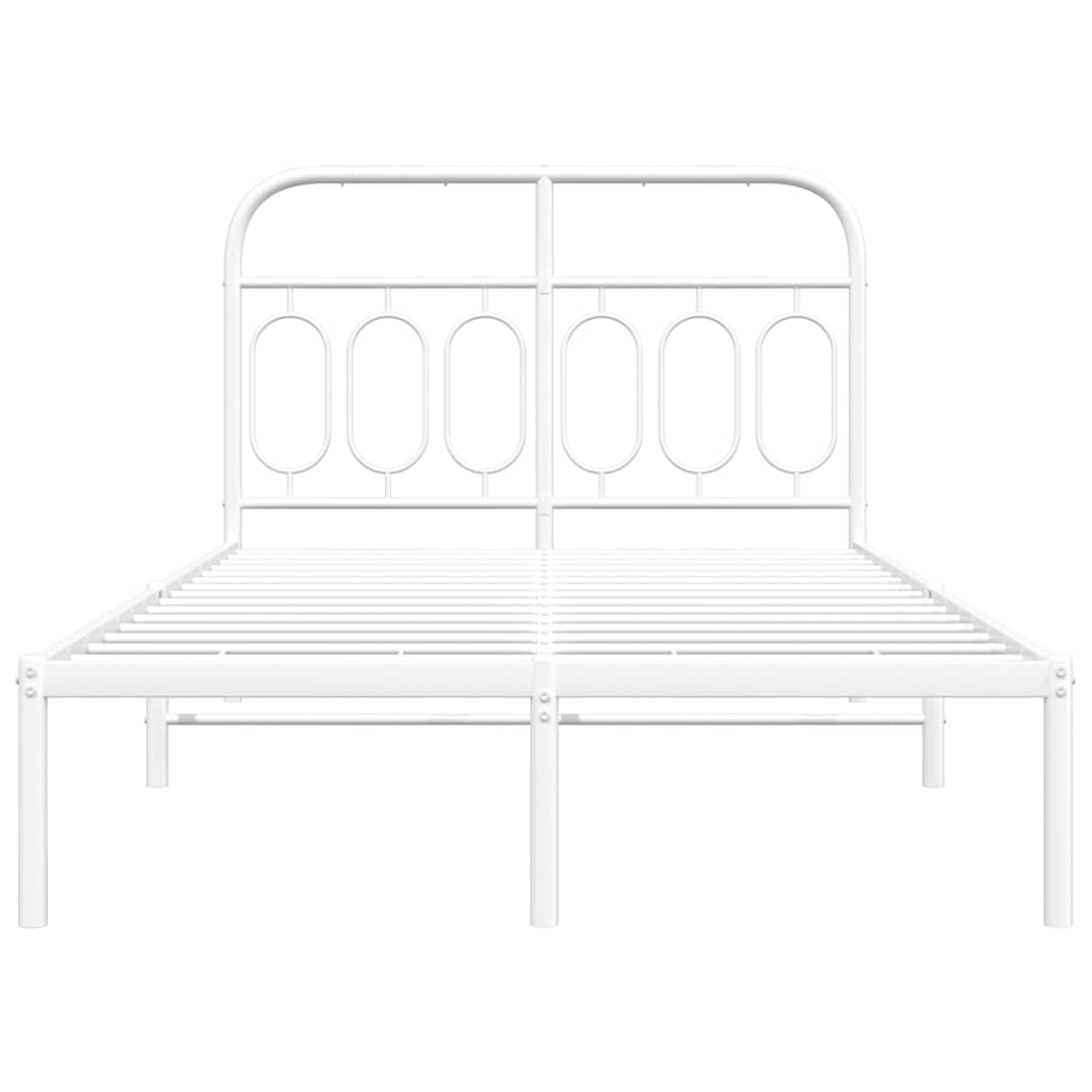 Estrutura de cama com cabeceira 120x190 cm metal branco