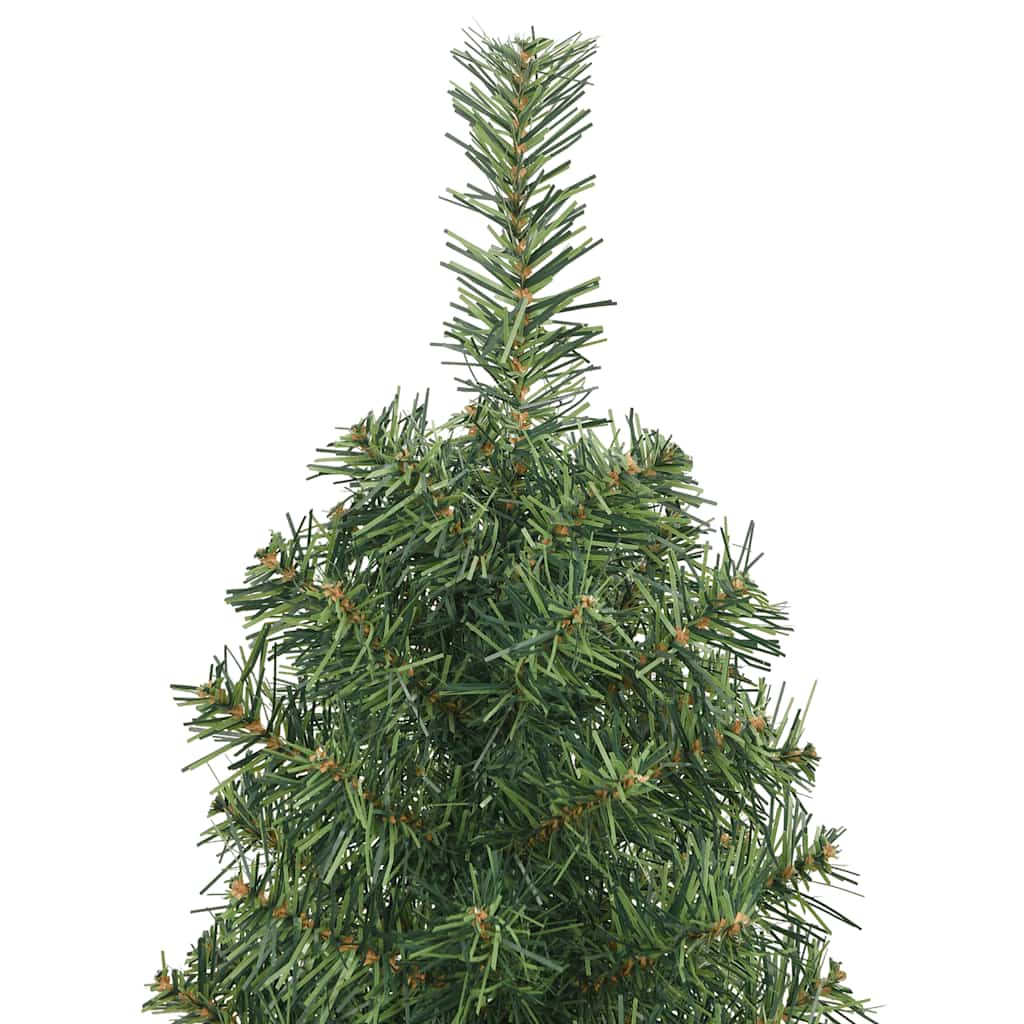 Árvore de natal artificial fina com suporte 150 cm PVC verde