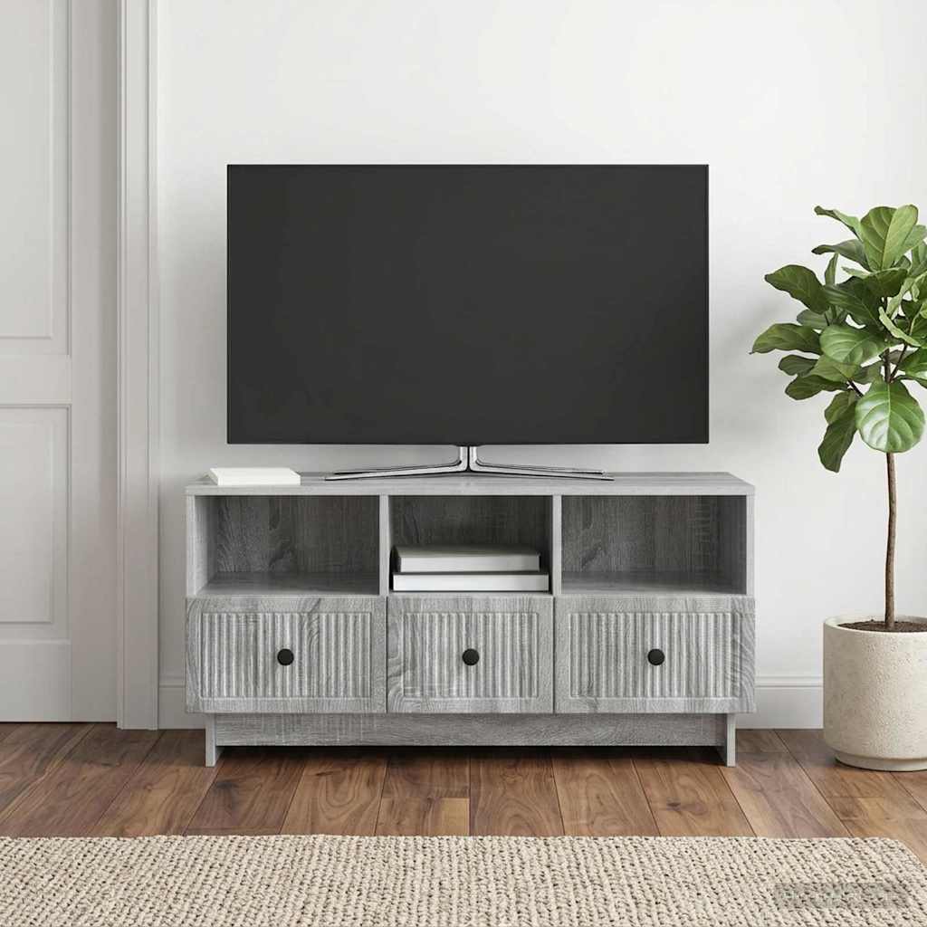 Gabinete para TV com gaveta sonoma cinzento 102 x 34,5 x 50 cm