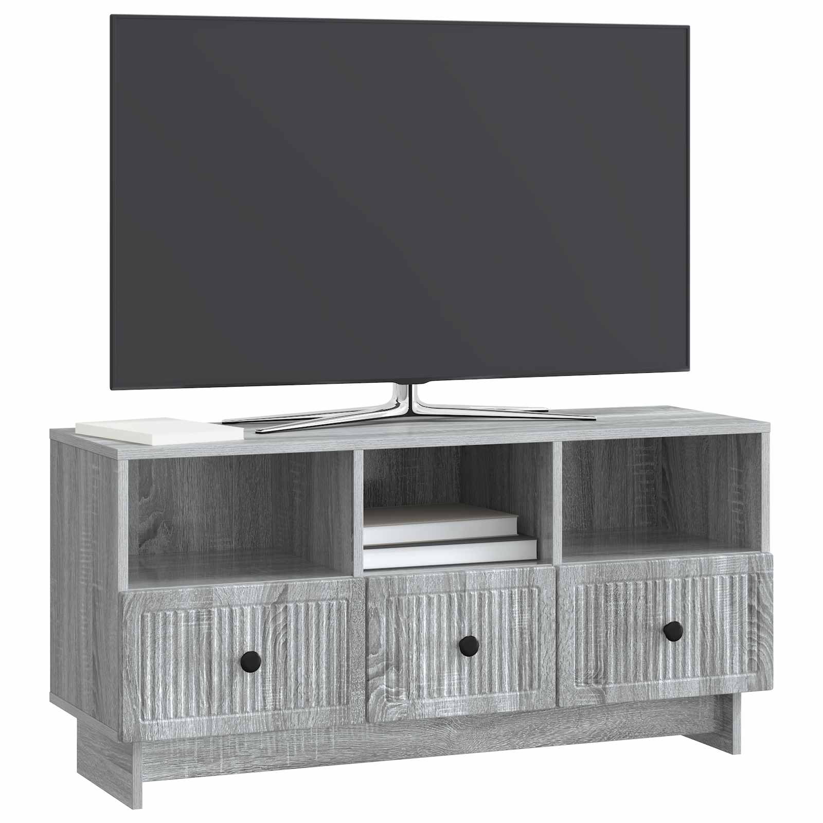 Gabinete para TV com gaveta sonoma cinzento 102 x 34,5 x 50 cm