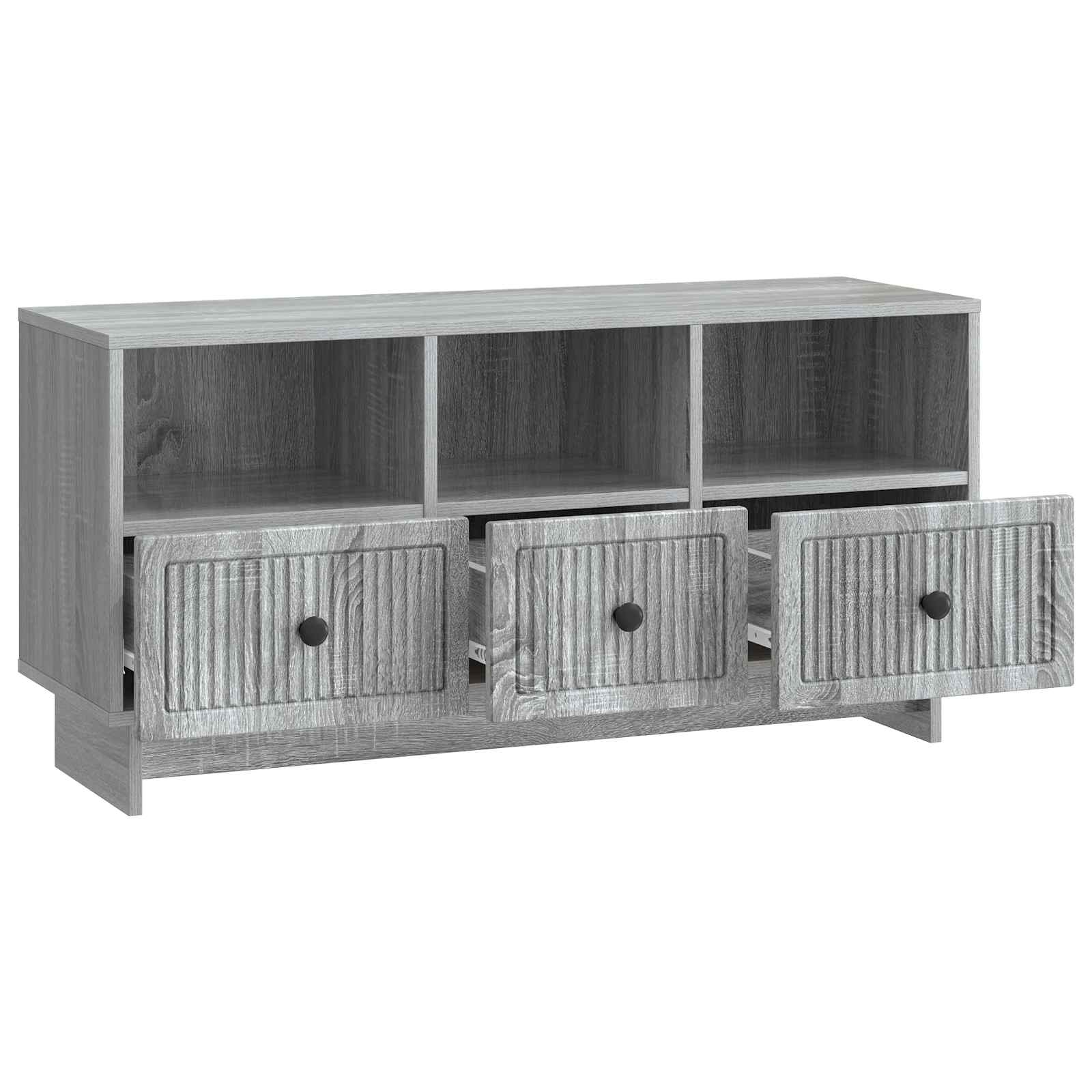 Gabinete para TV com gaveta sonoma cinzento 102 x 34,5 x 50 cm