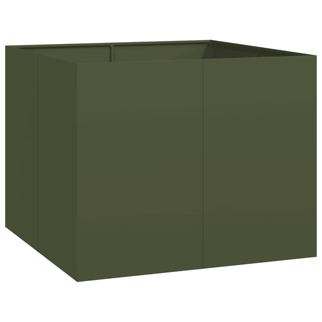 Vaso floreira 100x100x80 cm aço verde azeitona
