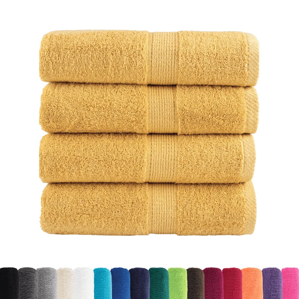 Toalhas de rosto premium solund 4 unidades douradas 30x30 cm 600 g/m²