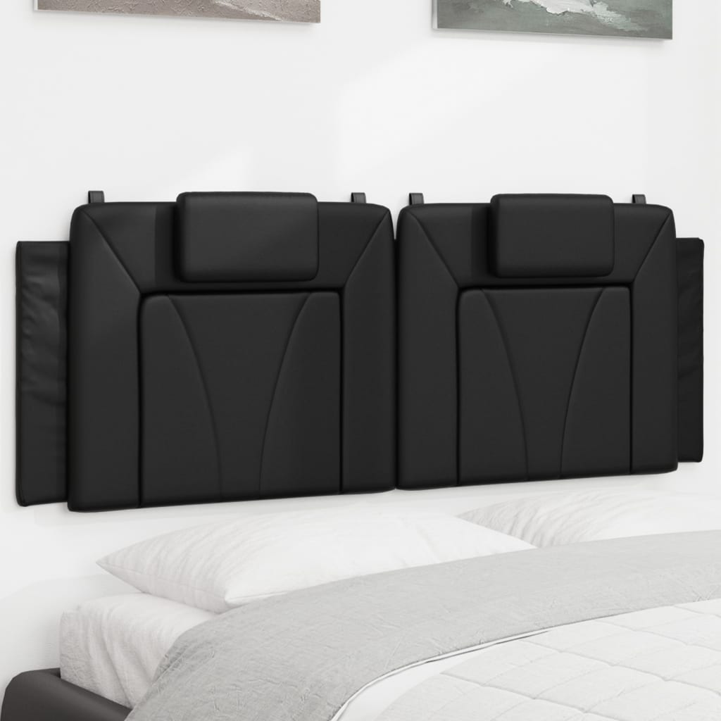 Almofadão de cabeceira viana 140 cm couro artificial preto