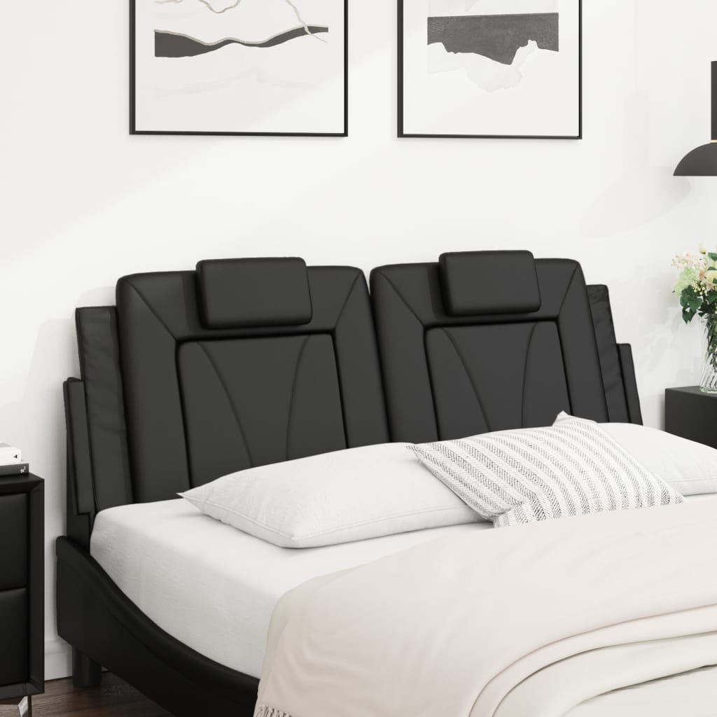 Almofadão de cabeceira viana 140 cm couro artificial preto