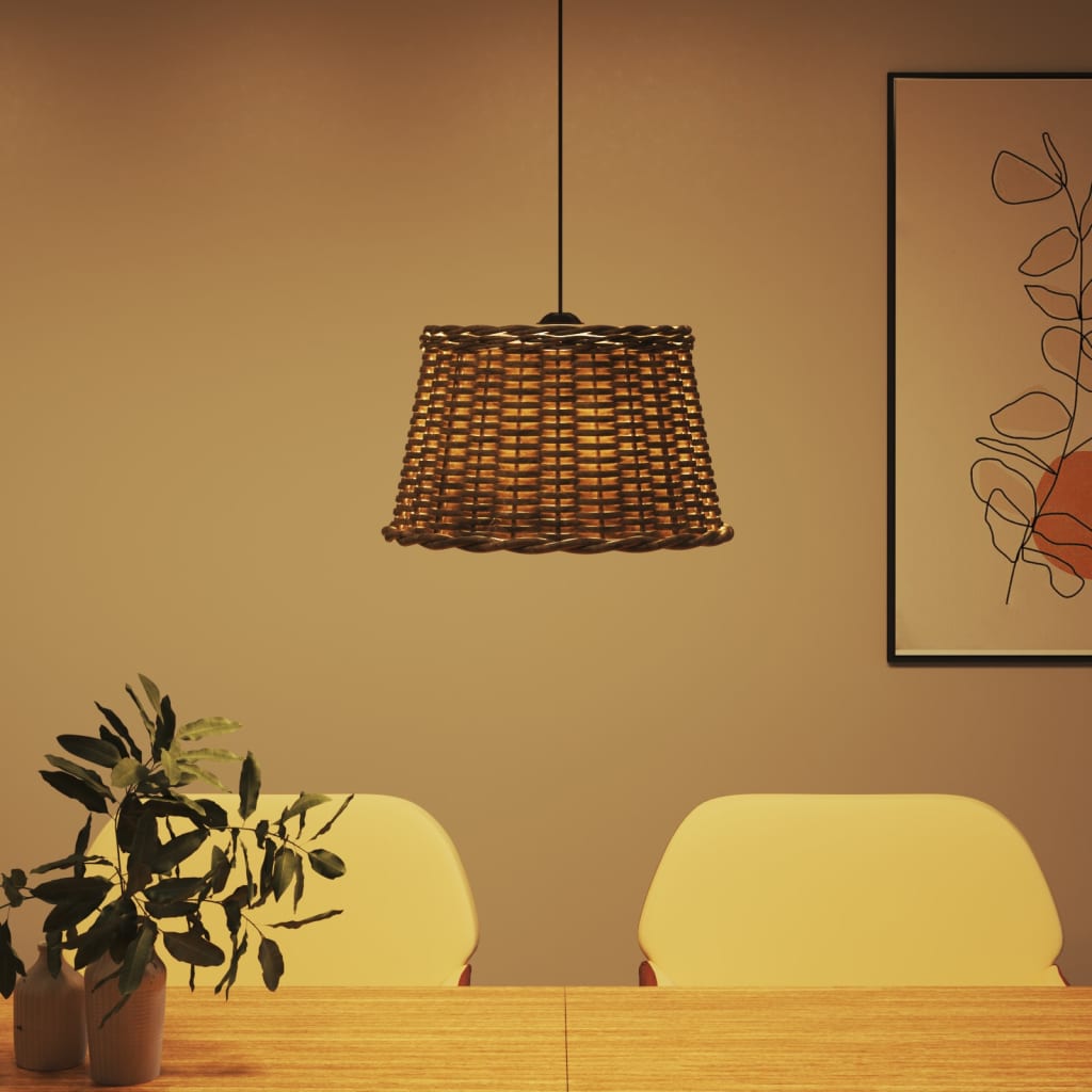 Abajur de teto ø45x28 cm vime castanho