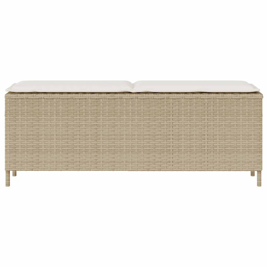 Banco de jardim com almofadão 110x30x40,5 cm vime PE bege