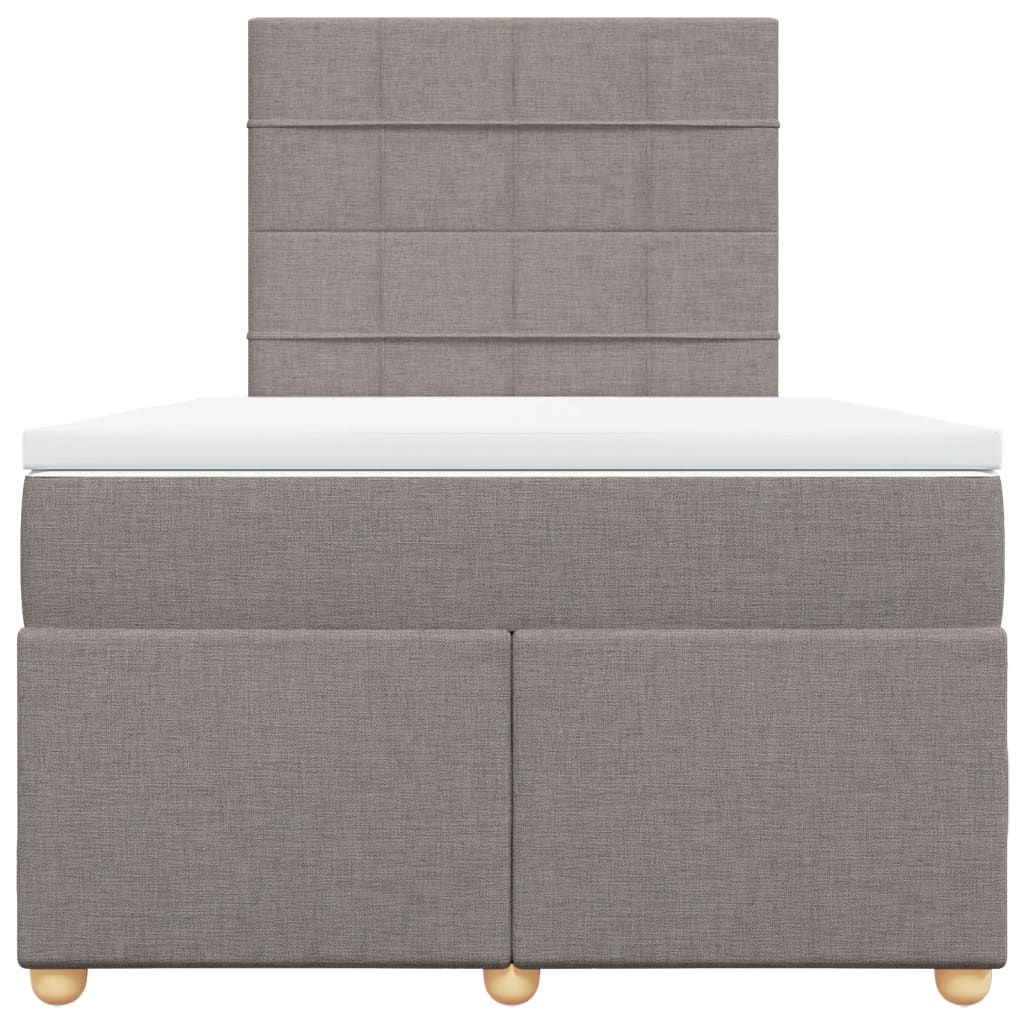 Cama boxspring c/ colchão 120x190cm tecido castanho-acinzentado