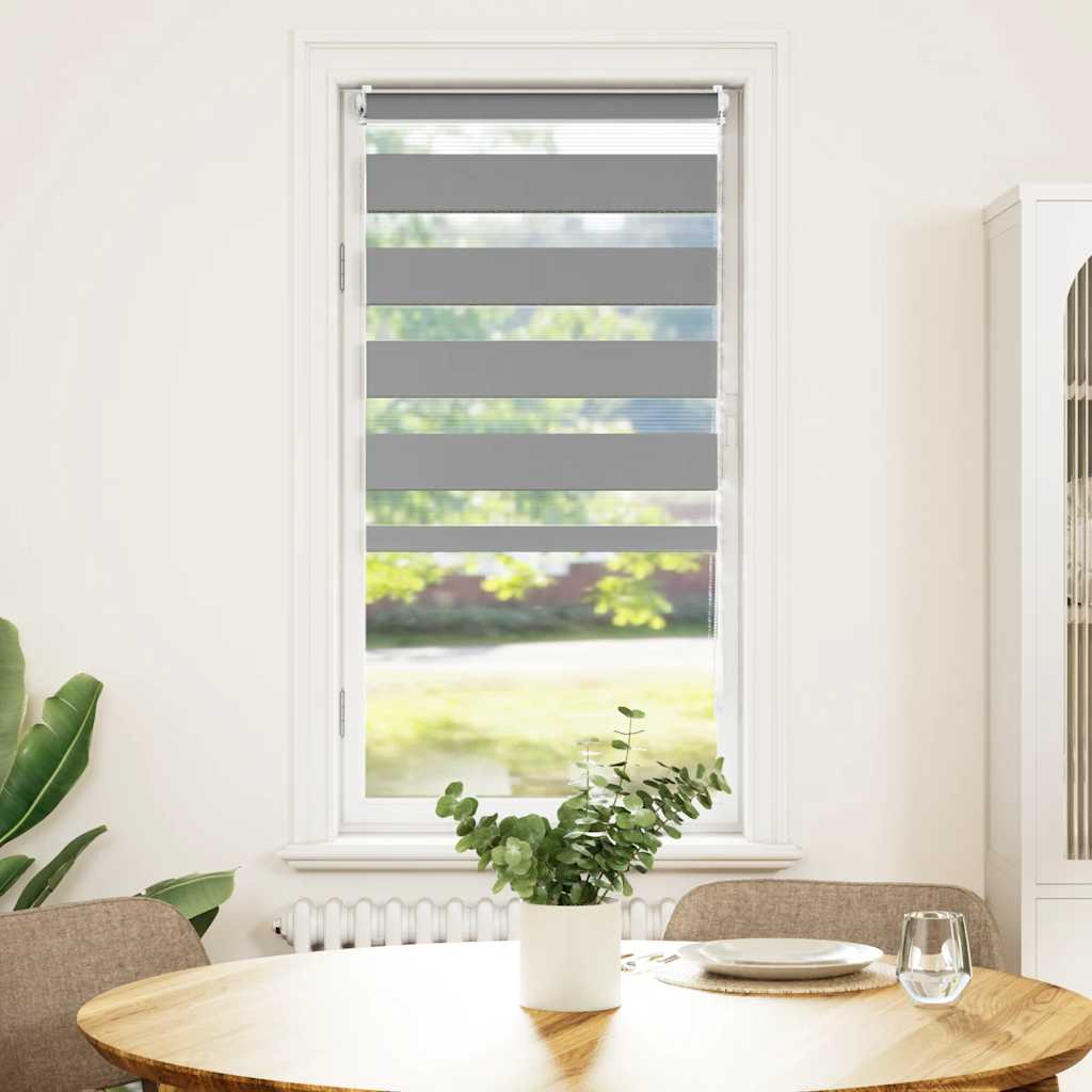 Cortina zebra 60,9x120 cm, largura do tecido 56,7 cm, cinza