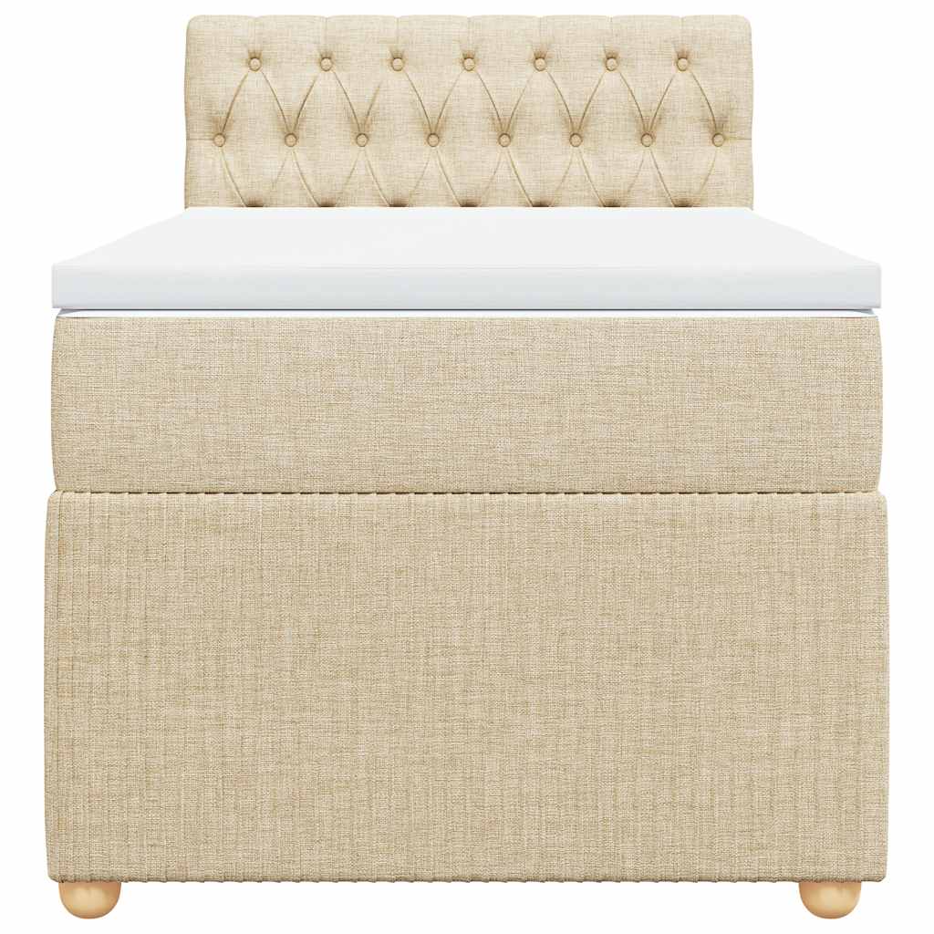 Cama com molas/colchão 90x200 cm tecido cor crème